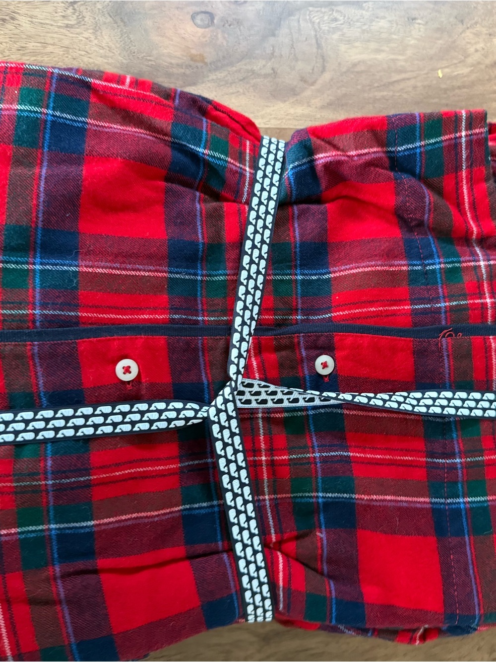 Vineyard Vines Red Green Navy Plaid Pajama set - Picture 2 of 3